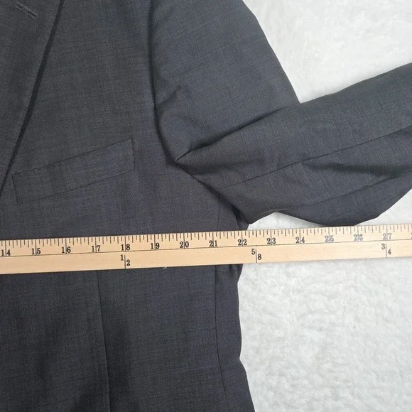 Samuelsohn Wool Mohair Blend Blazer Jacket Mens 46R SB BeckettBlue Black Check